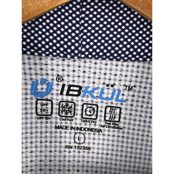 IBKUL Women s Blue White Check Sleeveless 1/4 Zip Lightweight Golf Dress Large - Picture 3 of 5